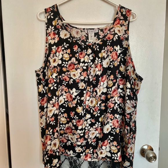 Libian Floral Sleeveless Top - Size 3X - Picture 4 of 10
